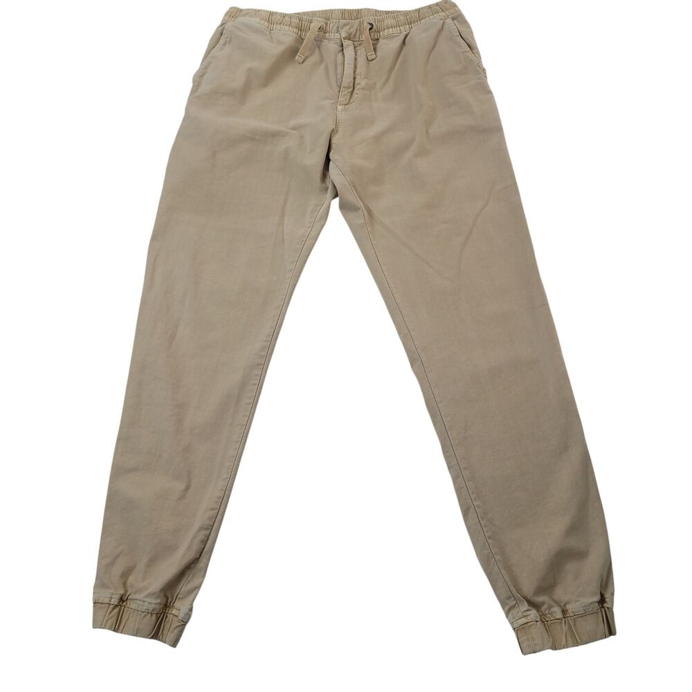 Quiksilver Natural Dye Woven Jogger Pants Mens L Tan Cotton Elastane EQYNP032